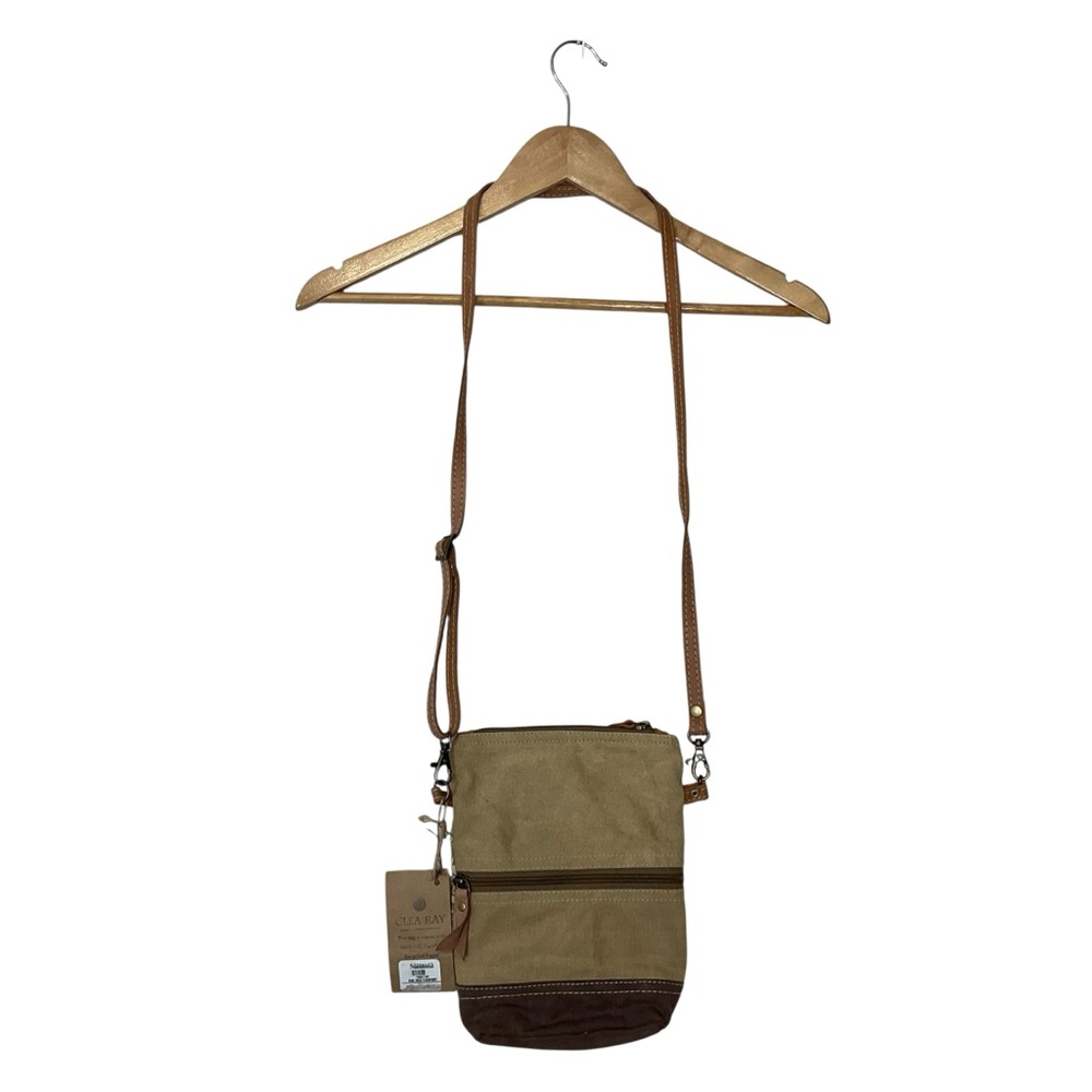 CLEA RAY Small Crossbody bag - The Aida Passport Handmade Repurposed Military - Picture 7 of 8